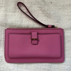 KATE SPADE Leather Wristlet Wallet – Bubblegum Pink! 💖